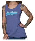 Harley-Davidson Women's Blue Chrome Sleeveless Fullback Tank Top, Neptune Blue
