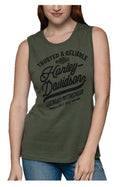 Harley-Davidson® Women's Strict Sleeveless Muscle Tank Top, Military Green