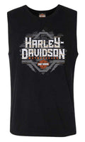 Harley-Davidson® Men's Knuckles Sleeveless Cotton Crew-Neck Muscle Shirt, Black