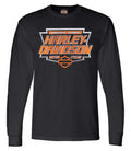 Harley-Davidson® Men's Venom Long Sleeve Cotton Crew-Neck Shirt, Black