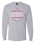 Harley-Davidson® Men's Cowboys Long Sleeve Crew-Neck Shirt, Sports Gray