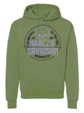 Harley-Davidson® Men's Risk Skull Pullover Fleece Hoodie, Military Green