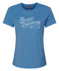 Harley-Davidson® Womens Embellished Smoke Scoop Neck Short Sleeve Tee, Teal