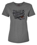 Harley-Davidson® Women's Tribunal Foil High-Low Short Sleeve Tee, Charcoal