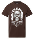Harley-Davidson® Men's Jaunt Skull Cotton Short Sleeve Crew-Neck T-Shirt, Brown