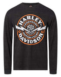 Harley-Davidson® Men's Retro Sphere Long Sleeve Poly-Blend Shirt, Vintage Black