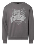 Harley-Davidson® Men's Horned Crew-Neck Fleece Pullover Sweatshirt, Charcoal