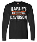 Harley-Davidson® Men's Varsity B&S Logo Long Sleeve Crew-Neck Shirt - Black