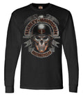Harley-Davidson® Men's Ghoulish Biker Skull Long Sleeve Crew-Neck Shirt - Black