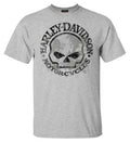 Harley-Davidson® Men's Hand Made Willie G Skull Short Sleeve Tee - Athletic Gray