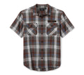 Men's Block Font Yarn Dyed Plaid Shirt - Plaid - Cloud Dancer & Mood Indigo