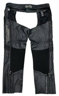 Vintage Men's Harley-Davidson Deluxe Black Leather Chaps