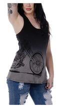 Liberty Wear Women's Turning Chrome Dip Dyed Sleeveless Tank Top - Black