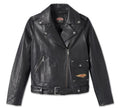 Women's H-D 120th Anniversary D-Pocket Biker Leather Jacket - Black