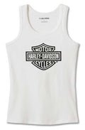 Harley-Davidson Women's Bar & Shield Sleeveless Tank Top - White 99098-24VW