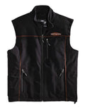 Harley-Davidson Men's Windproof Fleece Motorcycle Vest, Black