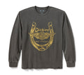 Men's Dickies x H-D Winged Horseshoe Long Sleeve Tee - Washed Black