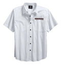 Harley-Davidson Men's Textured Dobby Print Logo Button Up Shirt
