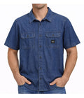 Harley-Davidson Men's Short Sleeve Chambray Shirt, Blue