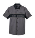 Harley-Davidson Men's Short Sleeve Button Shirt, The Mechanic - Gray