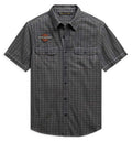 Harley-Davidson® Men's Vintage B&S Logo Short Sleeve Plaid Woven Shirt
