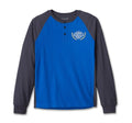 Harley-Davidson Men's Long Sleeve Henley Shirt, Blue