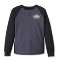 Harley-Davidson Men's Long Sleeve Henley Shirt, Trophy Bar & Shield Black
