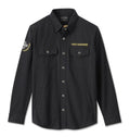 Harley-Davidson Men's Long Sleeve Button Shirt, Fairing, Black