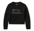 Harley-Davidson Women's Metallic Script Intarsia Sweater Harley Black
