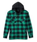 Harley-Davidson Men's Hooded Shirt Jacket Green Plaid, Willie G Skull