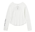 Harley-Davidson Women's Essential Bling Keyhole Henley Cloud Dancer