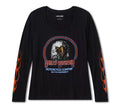 Harley-Davidson Women's Bling Flaming Iron Eagle Long Sleeve Tee