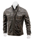 Men's Vintage Motorbike Leather Jacket