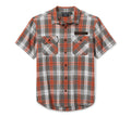 Men's Block Font Yarn Dyed Plaid Shirt - Plaid - Cloud Dancer & Cinder