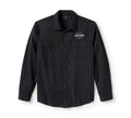 Men's Bar & Shield Solid Long Sleeve Shirt - Harley Black