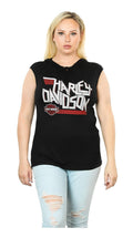 Harley-Davidson® Women's Rock Brigade Crew Neck Hoodie Sleeveless Tank Top, Black