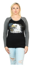 Harley-Davidson Women's Unleash The Beast Crew Neck Long Sleeve Tee Shirt, Blk