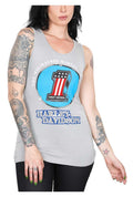 Harley-Davidson® Women's Patriotic #1 Logo Sleeveless Scoop Neck Tank Top - Beige