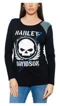 Harley-Davidson Women's Embellished Road Weary Scoop Neck Shirt - Black