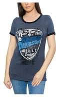 Harley-Davidson Women's Freedom Ride Embellished Short Sleeve Tee - Dark Gray