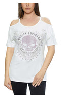 Harley-Davidson® Women's Embellished Willie G Cold Shoulder Scoop Neck Tee