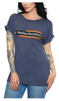 Harley-Davidson® Women's Nightster Fold-Up Short Sleeve Crew-Neck Tee - Gray