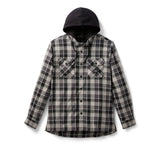 Men's Hooded Plaid Long Sleeve Shirt