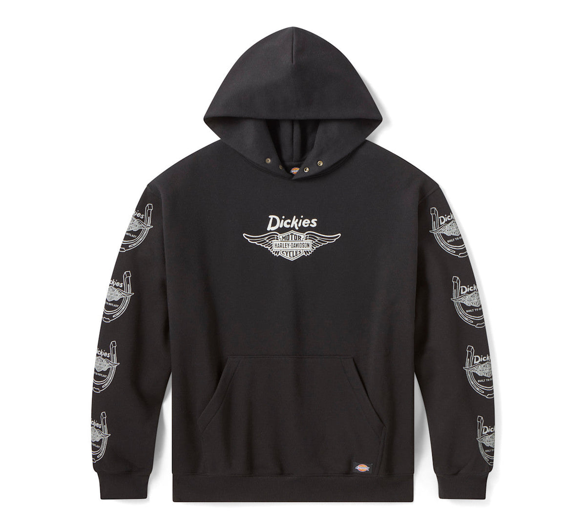 Dickies x H-D Winged Horseshoe Oversized Pullover Hoodie - Black