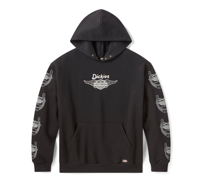 Dickies x H-D Winged Horseshoe Oversized Pullover Hoodie - Black