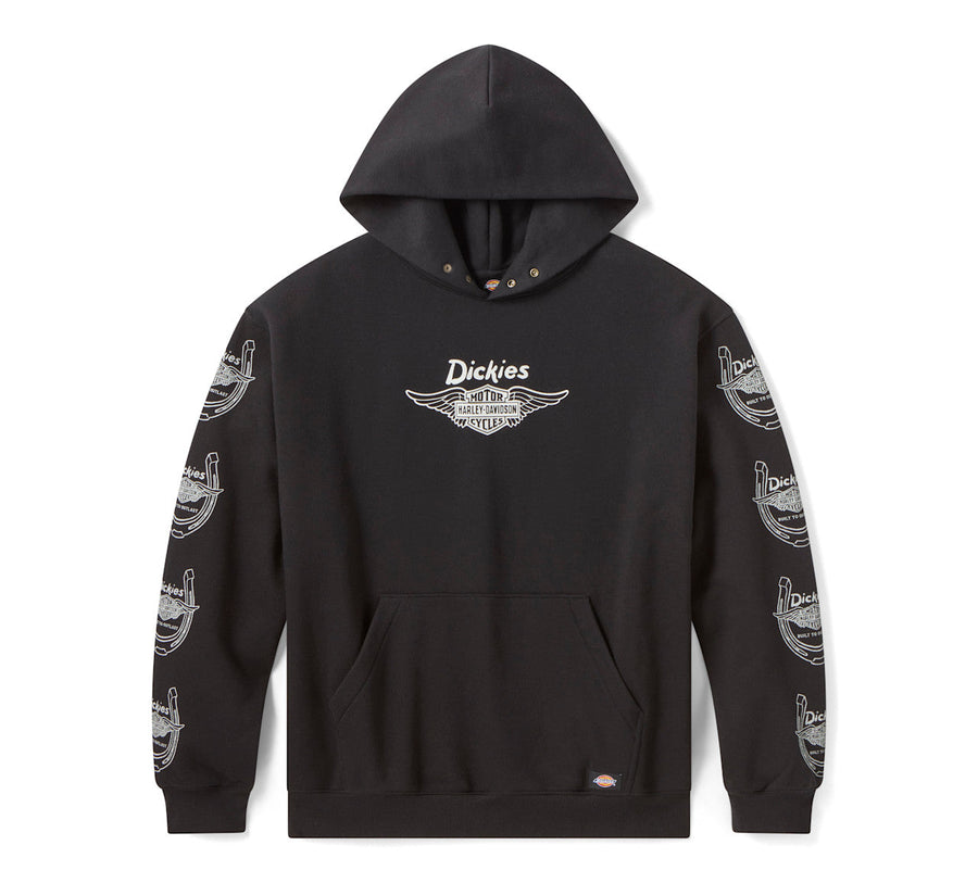 Dickies x H-D Winged Horseshoe Oversized Pullover Hoodie - Black