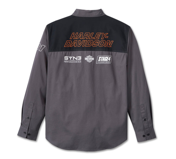 Men's Screamin' Eagle Shirt - Colorblocked - Blackened Pearl