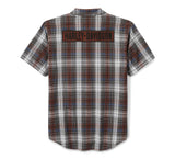 Men's Block Font Yarn Dyed Plaid Shirt - Plaid - Cloud Dancer & Mood Indigo