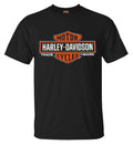 🎁 Harley-Davidson® Men's Elongated Orange Bar & Shield Black T-Shirt 30290285 (100% off)