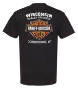 Harley-Davidson® Men's Orange Bar & Shield Black T-Shirt 30290591